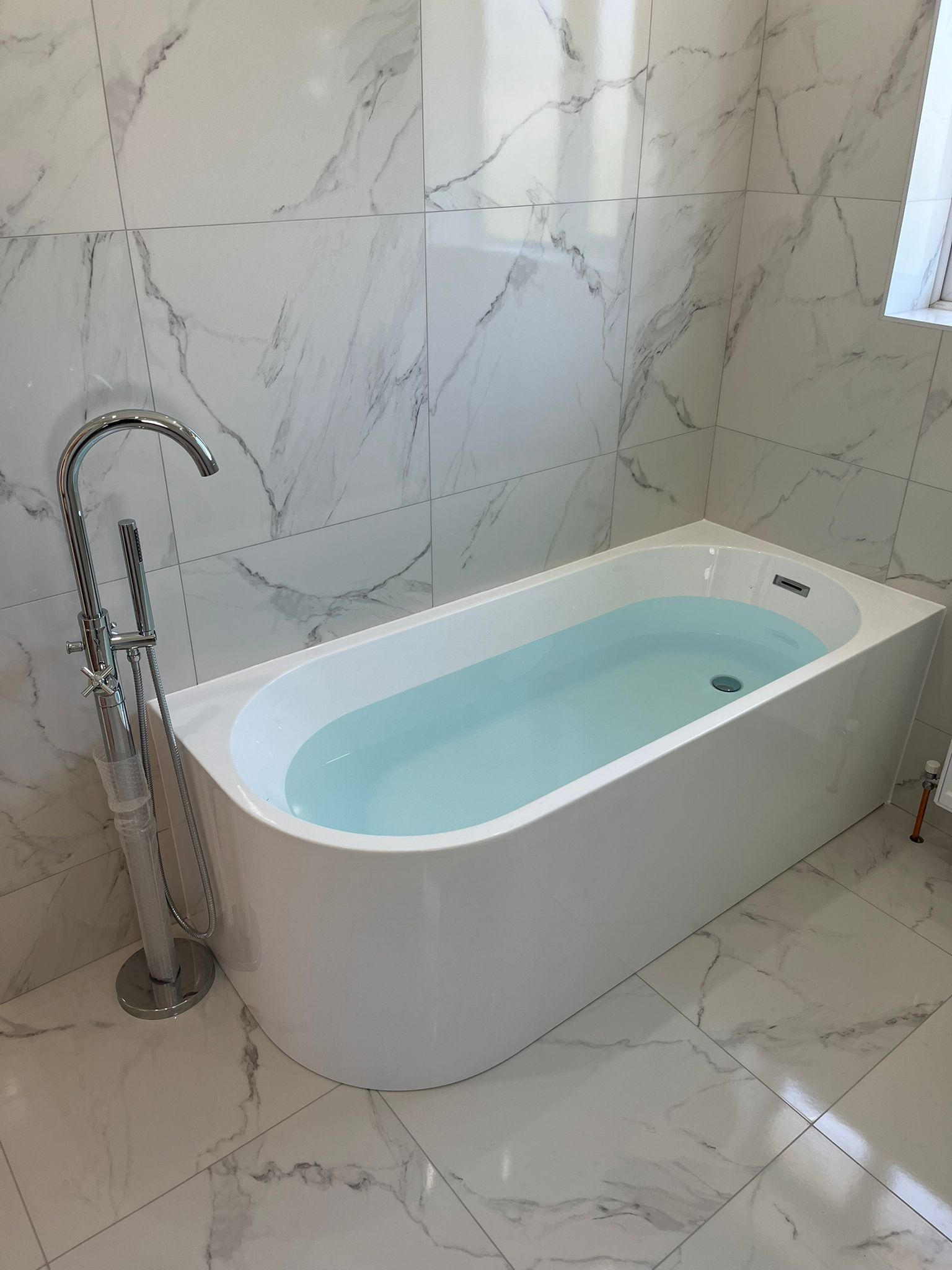 Luxury bathroom with freestanding tub